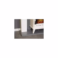 Adam Huxley in Pure White & Grey with Aviemore Electric Stove in White Enamel, 39 Inch