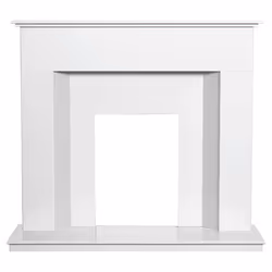 Adam Alora White Marble Fireplace with Downlights, 48 Inch