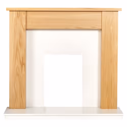 Adam Buxton Fireplace in Oak & White Marble, 48 Inch