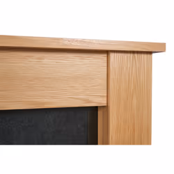 Adam Buxton Fireplace in Oak & Black Granite Stone, 48 Inch