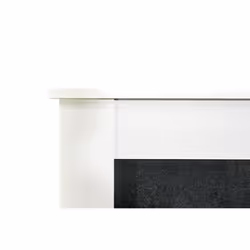 Adam Buxton Fireplace in Pure White & Black Granite Stone, 48 Inch
