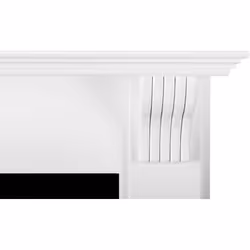Adam Harrogate Surround in Pure White with Hudson Electric Stove, 39 Inch