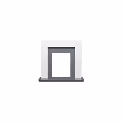 Adam Dakota Fireplace in Pure White & Grey, 39 Inch