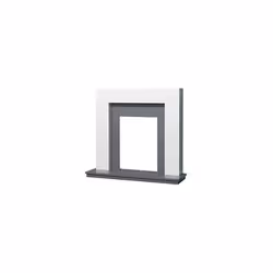 Adam Dakota Fireplace in Pure White & Grey, 39 Inch