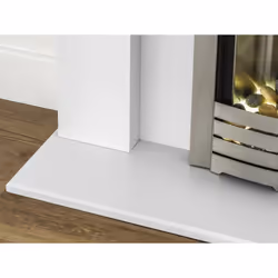 Adam Miami Fireplace in Pure White with Helios Electric Fire in Brushed Steel, 48 Inch