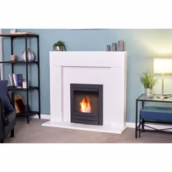 Adam Miami Fireplace in Pure White with Colorado Bio Ethanol Fire in Black, 48 Inch