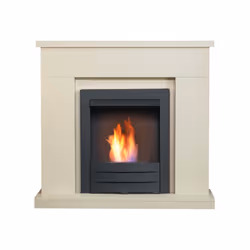 Adam Lomond Fireplace Stone Effect + Colorado Bio Ethanol Fire Black, 39"