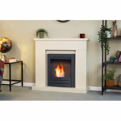 Adam Lomond Fireplace Stone Effect + Colorado Bio Ethanol Fire Black, 39"