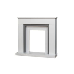 Adam Milan Fireplace in Pure White & Grey, 39 Inch