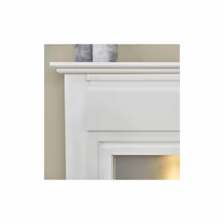 Adam Honley Fireplace in Pure White & Grey with Downlights, 48 Inch