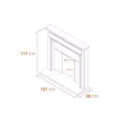 Adam Honley Fireplace in Pure White & Grey with Downlights, 48 Inch