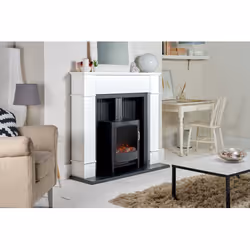 Adam Oxford Stove Suite Pure White + Keston Electric Stove Black, 48"