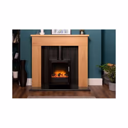 Adam Innsbruck Keston Electric Stove With Oak Fireplace Surround