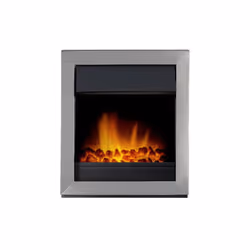 Adam Vancouver Electric Fire in Brushed Steel