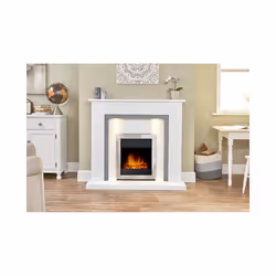 Adam Vancouver Electric Fire in Brushed Steel