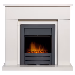 Adam Lomond White Marble Fireplace with Colorado Electric Fire in Blac