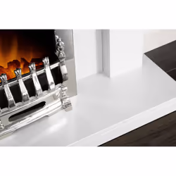 Adam Sutton in White with Blenheim Electric Fire In Chrome, 43 Inch