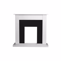 Adam Sutton Fireplace in Pure White & Black, 43 Inch