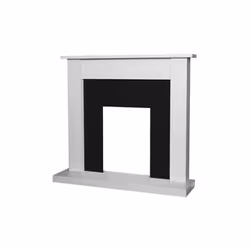Adam Sutton Fireplace in Pure White & Black, 43 Inch