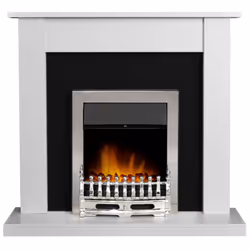 Adam Sutton Fireplace in Pure White & Black with Blenheim Electric Fir