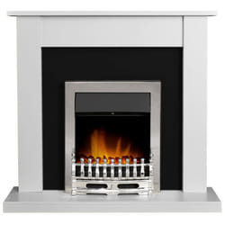 Adam Sutton Fireplace in Pure White & Black with Blenheim Electric Fir