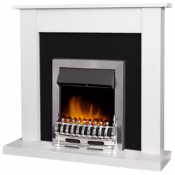 Adam Sutton Fireplace in Pure White & Black with Blenheim Electric Fir