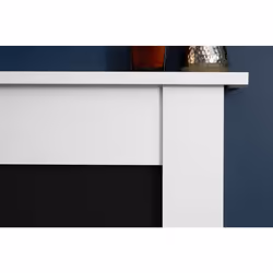 Adam Sutton Fireplace in Pure White & Black with Colorado Bio Ethanol