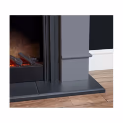 Adam Chesterfield Electric Fireplace Suite in Grey & Charcoal Grey, 44 Inch