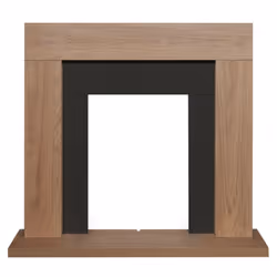 Adam Malmo Fireplace in Oak & Black, 39 Inch
