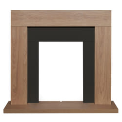 Adam Malmo Fireplace in Oak & Black, 39 Inch