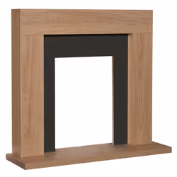Adam Malmo Fireplace in Oak & Black, 39 Inch