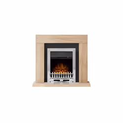 Adam Malmo Fireplace in Oak & Black with Blenheim Electric Fire in Chrome, 39 Inch