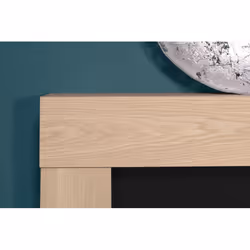 Adam Malmo Fireplace in Oak & Black with Blenheim Electric Fire in Chrome, 39 Inch