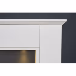 Adam Eltham Fireplace in Pure White & Black with Downlights, 45 Inch