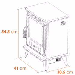 Adam Aviemore Electric Stove in White Enamel with Angled Stove Pipe