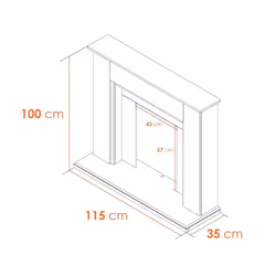 Adam Eltham Fireplace in Pure White with Downlights, 45 Inch