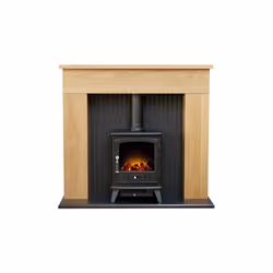 Adam Innsbruck Fireplace Oak Aviemore Electric Stove Black, 45 In