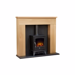 Adam Innsbruck Fireplace Oak Aviemore Electric Stove Black, 45 In