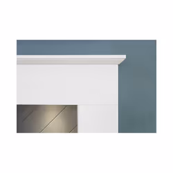 Adam Corinth Stove Fireplace in Pure White & Grey with Downlights & Aviemore Electric Stove in White, 48 Inch