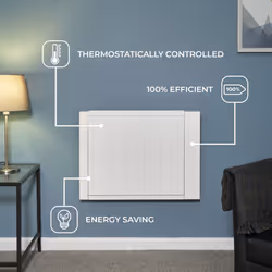 Adam Sola Ceramic-IQ 1500W Electric Radiator in White with Smart WiFi