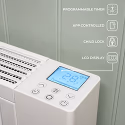 Adam Sola Ceramic-IQ 1500W Electric Radiator in White with Smart WiFi