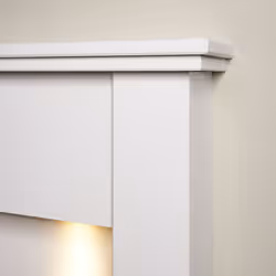 Adam Avila White Marble Fireplace with Colorado Electric Fire in Brush