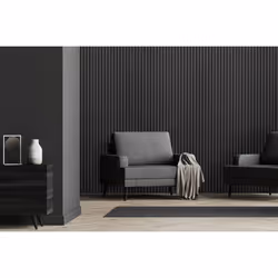 Fuse Acoustic Wooden Wall Panel in Charcoal Oak, 2.4m x 0.6m