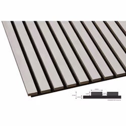 Fuse Acoustic Wooden Wall Panel in Concrete Effect, 2.4m x 0.6m