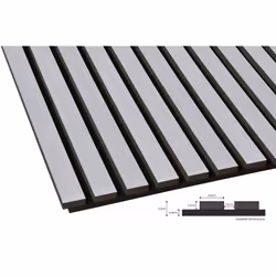 Fuse Acoustic Wooden Wall Panel in Brushed Steel, 2.4m x 0.6m