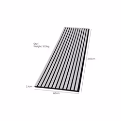 Fuse Acoustic Wooden Wall Panel in Brushed Steel, 2.4m x 0.6m