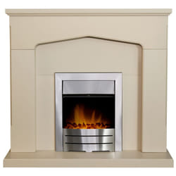 Adam Cotswold Fireplace in Stone Effect with Colorado Electric Fire in Brushed steel, 48 Inch