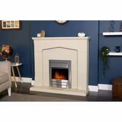 Adam Cotswold Fireplace in Stone Effect with Colorado Electric Fire in Brushed steel, 48 Inch