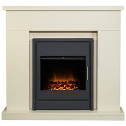 Adam Lomond Fireplace in Stone Effect & Alta Electric Fire, 39 Inch