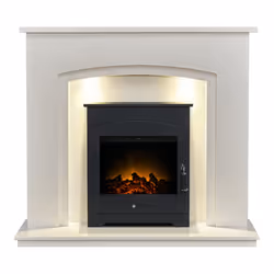 Adam Lomond Fireplace in Stone Effect & Alta Electric Fire, 39 Inch